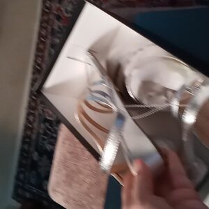 Talbot's Silver Sandals sz 10.5
